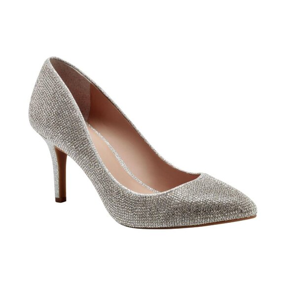 Inc International Concepts Embellished Pointed Toe Pumps Silver Crystal Gray 8M - Picture 8 of 8